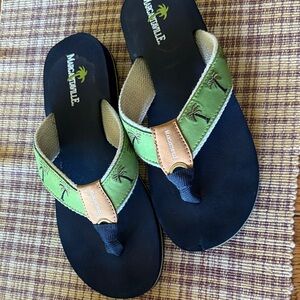 Margaritaville Women’s Flip Flops - Green and Tan